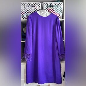 Ann Taylor Vibrant Purple Long Sleeve Dress